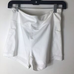 FP Movement by Free People White High-Rise Athletic Shorts with Pockets large